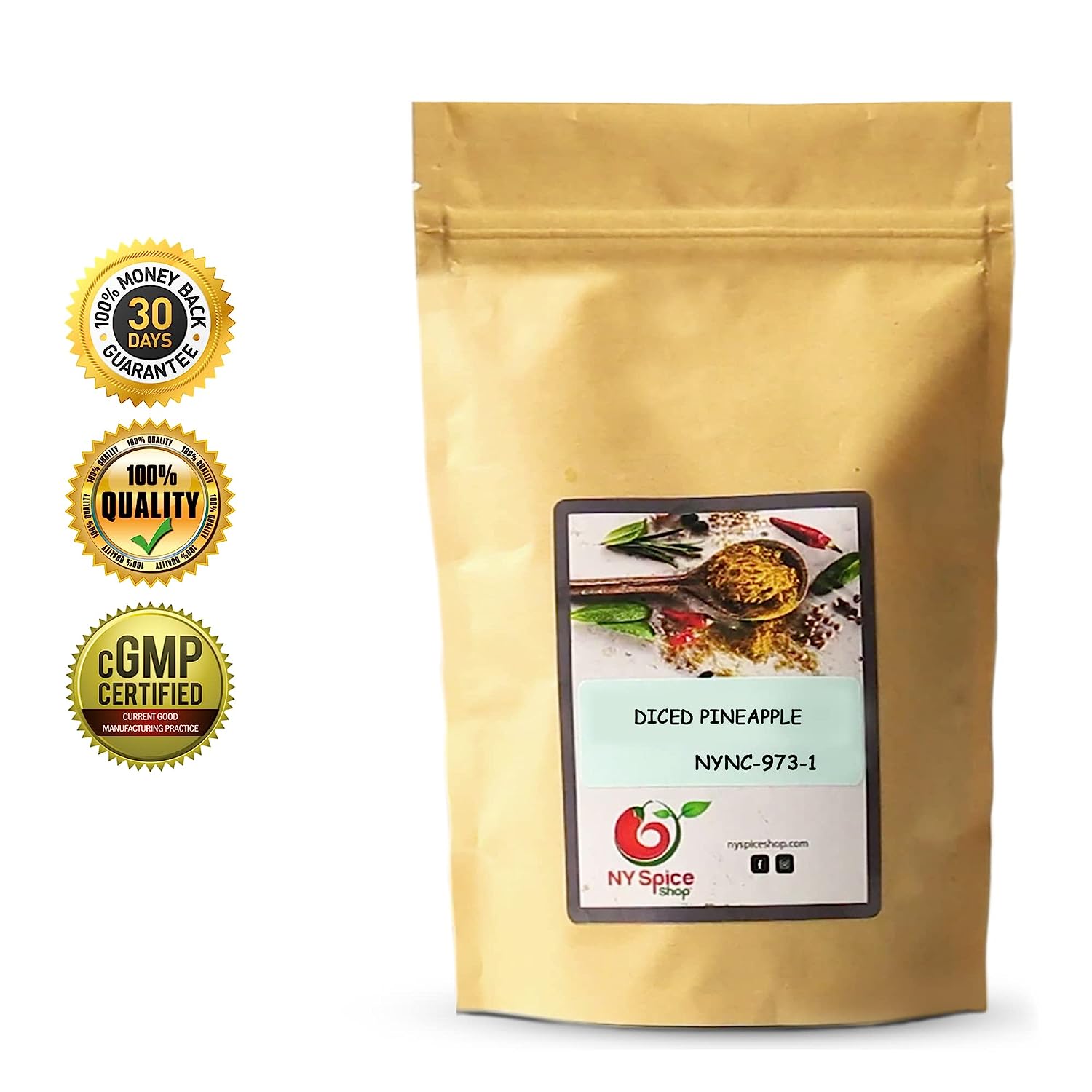 NY SPICE SHOP Dried Pineapple Chunks - 3 Pound - Tropical Dry Fruit Slices - Dried Chunks