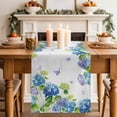 thumbnail image 2 of Table Runner 70 Inches Long for Kitchen Dining, Blue Hydrangea Dresser Scarf Farmhouse, Dining Table Decorations for Wedding/Parties, Farmhouse Butterfly Spring Floral 13 x 70 In, 2 of 8
