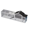 thumbnail image 5 of 113.5" Large Wooden Chicken Coop Outdoor Hen House with Run, Waterproof Roof & Nesting Box,Ramp & Perch for 2–4 Chickens, 5 of 13
