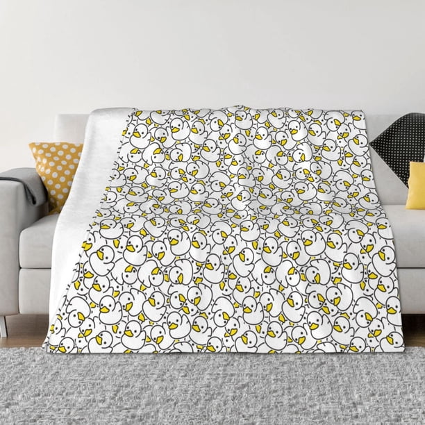 Balery Ducky Manta de Franela con Dibujo, Lujo Ultra Suave y Cálido, Antipelusa y Resistente a las Arrugas para Cama, Sofá, Camping -60"x50"