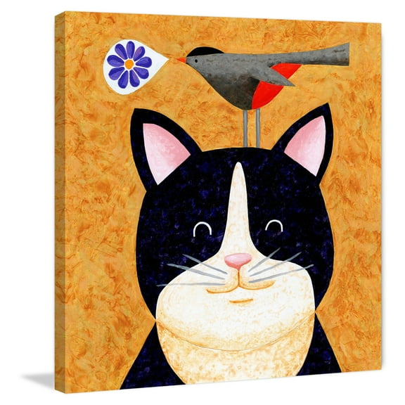 "Floral Meowsical" Painting Print on Wrapped Canvas