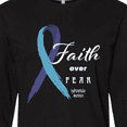 thumbnail image 4 of Inktastic Faith over Fear Hydrocephalus Awareness with Blue Ribbon Long Sleeve T-Shirt, 4 of 5