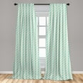 thumbnail image 5 of Ambesonne Chevron Curtains, Herringbone Springtime, Pair of 28"x95", Sea Green Eggshell White, 5 of 5