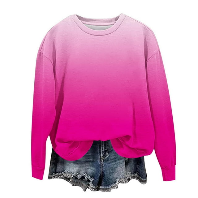 Yanlir Chandail Molletonné Surdimensionné pour Filles, Mode Enfants, Printemps Automne, Chandails Molletonnés, Col Rond, Manches Longues, Chandail Décontracté Ample, Hauts à Enfiler, 1-12 Ans (Rose Vif, 3 Ans)