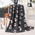 thumbnail image 2 of Black Christmas Snowman Pattern Blanket,Comfortable Soft Lamb Wool Throw Blanket,All Season,Warm Lightweight Blankets for Sofa Bed Couch Living Room Chair,60"x80", 2 of 4