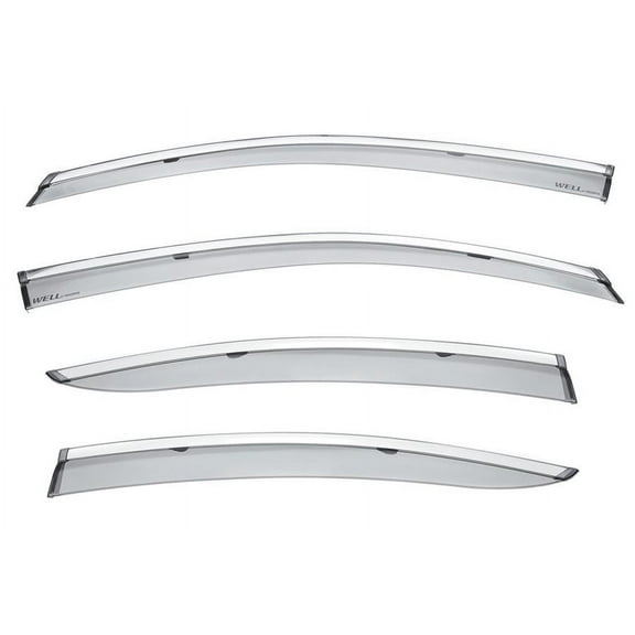 Wellvisors Side Window Visors Deflectors Rain Guards With Chrome Trim for 2015-2019 Subaru Legacy Sedan 3-847SU014