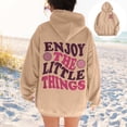 thumbnail image 2 of NinXxx Women's Print Hoodie Pullover for Daily Fall Winter Wear Khaki S, 2 of 8