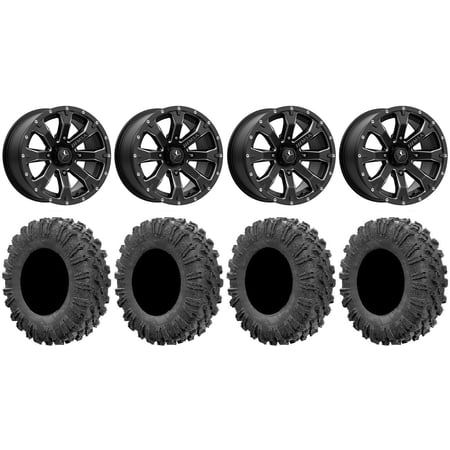 MSA Bounty 15 Wheels Black 30 MotoRavage Tires Kawasaki Mule Pro FXT