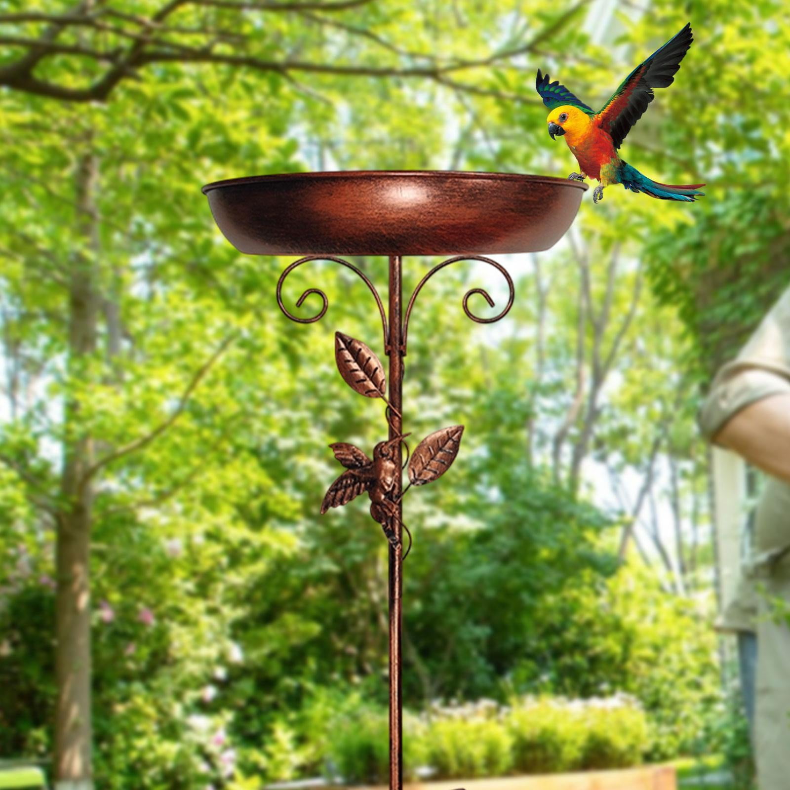 oshhni Iron Bird Bath Bowl Stand Decor Freestanding Birdbath for Patio Yard Outside