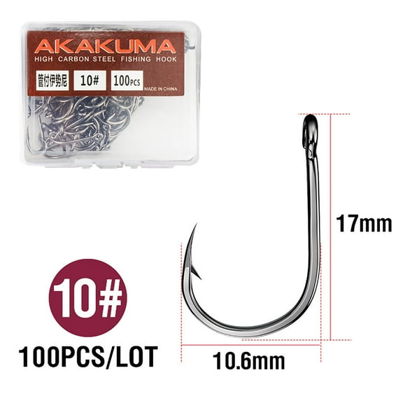 #10 High Carbon Steel Fishing Hook Long Shank Hooks Saltwater Freshwater Fishing