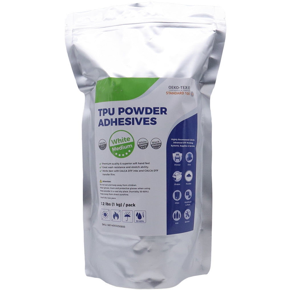 DTF Adhesive Transfer Powder, White, 16oz/2lbs