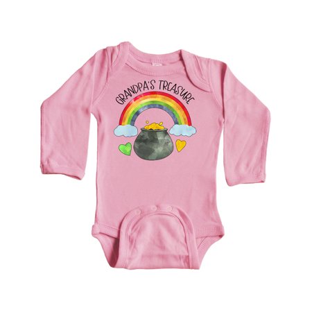 

Inktastic Grandpa s Treasure St. Patrick s Day Rainbow and Gold Gift Baby Boy or Baby Girl Long Sleeve Bodysuit