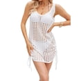 thumbnail image 2 of Women's Beach Cover Up Dress Solid Color Sleeveless Bikini Cover Up, 2 of 8