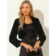 thumbnail image 4 of Abrigo de piel sintética Allegra K chaqueta corta sin cuello para mujer Negro L, 4 of 6