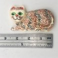 thumbnail image 4 of Waterbuffalo Bone Calico Cat | 37x20.5x7.5mm | Cream/Red/Black/Green | 1 Bead |, 4 of 8
