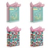 B-THERE 4-Pack Large Gift Bags w/Tissue Paper for Mother's Day, Birthday, Special Someone, Thank You, Thinking of You