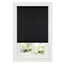Achim 1 in Cordless Vinyl Mini Window Blind, Black, 43 in x 6 in