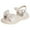 White, variant on UngA Sandals for Girls Princess Girl Sandals Summer Strap Closed Toe Sandals Flats for Girls Toddler and Little Kid Princess Shoes(White,Size 12.5)