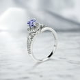 thumbnail image 3 of Gem Stone King 925 Sterling Silver Blue Tanzanite Engagement Ring for Women (1.40 Cttw, Round 5MM, Gemstone December Birthstone, Size 7), 3 of 4