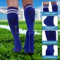 thumbnail image 3 of 3 Pairs Kids Soccer Socks Striped Knee High Tube Socks Football Uniform Sports Socks for Boys Girls 6-12 Years Old, 3 of 7