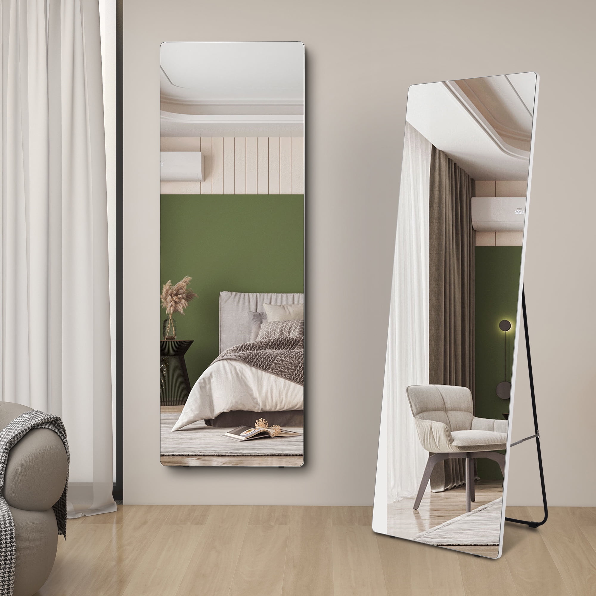 LVSOMT 63"x22" Full Length Mirror, Floor Standing Mirror, Wall Mounted