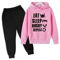 thumbnail image 2 of ibiyuan Kids Sweatsuitboys Sweatsuit Setsweatshirt and Sweatpant Soccer Outfit Printed Hoodie Sets 2 Pieces Boys Tracksuitback To School Clothes for Boys, 2 of 3