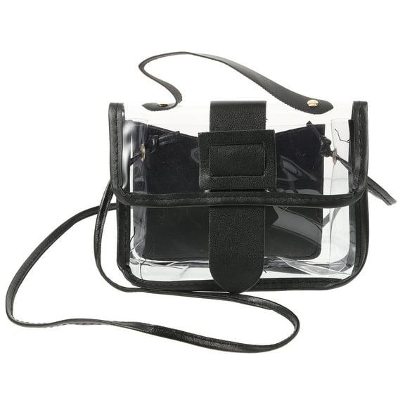 PENIKOKO Protective Clear Crossbody Bag Black 1Pcs 7.1x5.1x2.4in