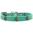 thumbnail image 1 of Bronze Anchor Widget Dog Collar Aqua Size 16, 1 of 2