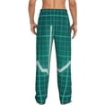thumbnail image 3 of Uemuo ECG Wave Pattern Men's Wide Leg Palazzo Lounge Pants with Pockets Light Weight Loose Comfy Casual Pajama Pants-XX-Large, 3 of 9