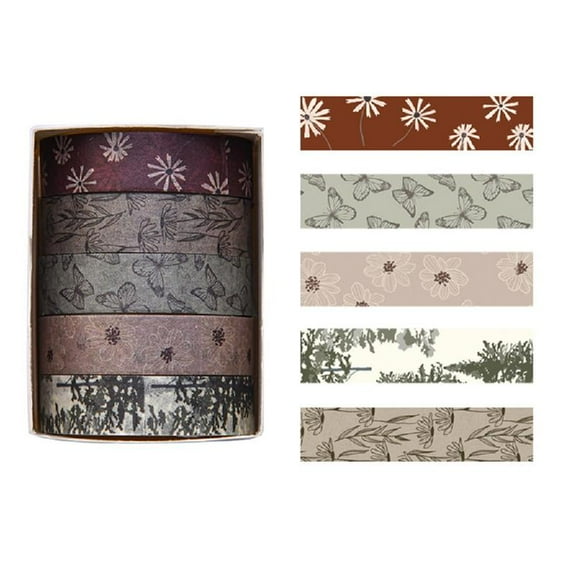 Masking Tape Retro Washis Tape Artists Tape Decorative Tape Forests Plant Print Crafting Tape Craft Supplies