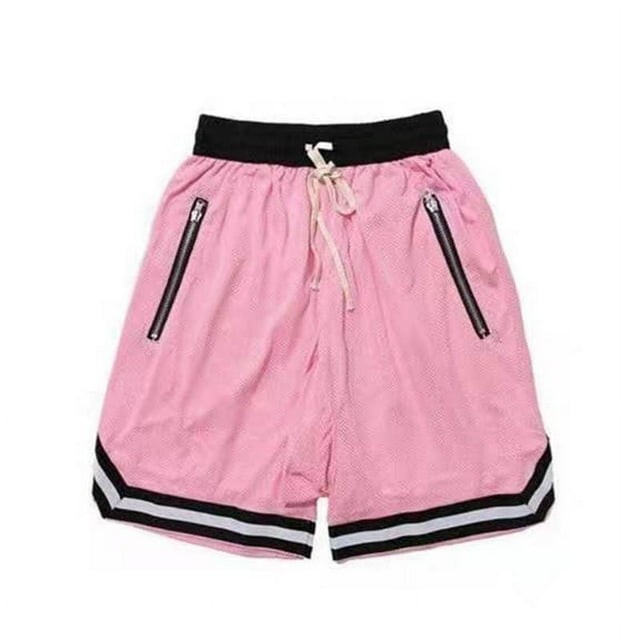 Summer Men's Sports Basketball Shorts for Muscle Fitness Running Training Jogging Capris Breathable Quick Drying Zipper Pants