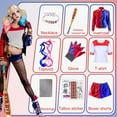 thumbnail image 2 of Forfamy Quinn Costume Cosplay Joker Coat Gloves T-Shirt Necklace Wig Inflatable Baseball Halloween Fancy Dress Costumes, 2 of 8
