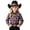 Black, variant on Boys Girls Cowboy Hat Lightweight Polyester Western Rancher Cap Outdoor Farmhouse Play with Wide Brim Brown S