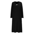 thumbnail image 5 of Sweater Dresses for Women Plus Size Long Sleeve Fall Winter Fashion Round Neck Solid Sweater Dress, 5 of 8