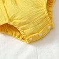 thumbnail image 4 of Actgleam Baby Girl Lace Ruffled Sleeveless Romper Summer Cotton casual Cute Jumpsuit,Yellow,12-18M, 4 of 6