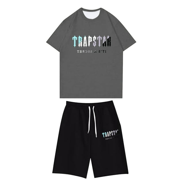 Liyamei Men's Short Sleeve T Shirt And Shorts Two Piece Set With Shirt And Quarter Pants Set