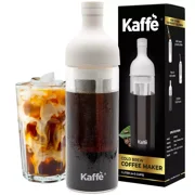 Kaffe Cold Brew Coffee Maker, 1L cold wine bottle, Cold brew coffee and Tea Brewer, Easy to clean Mesh filter, iced coffee accessory, Tritan Glass cold coffee maker