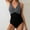 Black, variant on Fznquz Tummy Control Swimsuits for Women Bathing Suits High Cut Full Coverage Modest Slimming One Piece Bathing Suit