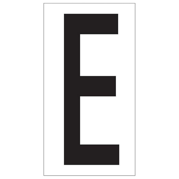 Box Partners Vinyl Warehouse Letter Labels "E" 3 1/2" Black/White 50/Case DL9310E