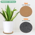thumbnail image 2 of Uxcell 5-Pack Cork Plant Coasters, 4 Inch Fabric Plant Mat Cork Pads for Plants/Plant Coaster Mat [Grey], 2 of 7