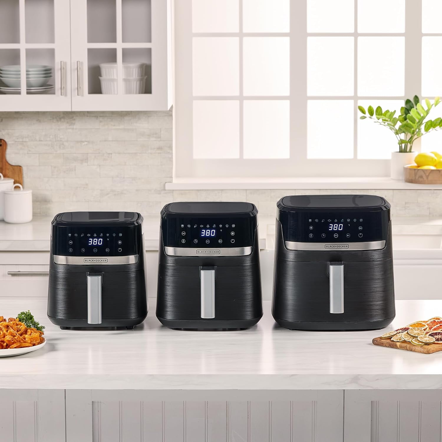BLACK+DECKER Purify 2-Quart Digital Air Fryer with LED Touchscreen, 9 Presets, Auto Shut-Off, Shake Reminder, Dishwasher Safe Parts, AFBD22-0BD