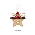 thumbnail image 3 of 4-Pack Burlap Christmas Ornaments Set - Rustic Farmhouse Star, Mitten, Tree & Stocking Hangers with Red Gingham for Holiday Decor (8cm/3.15in), 3 of 6
