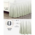thumbnail image 3 of Ombre Sage Green Stripes Bed Skirt Striped Lines Waves Gradient Bed Skirts California King Size 16 Inch Drop, Wrap Around Dust Ruffle&nbsp;Bedskirt with Adjustable Elastic Belt for Queen Size Beds, 3 of 7