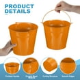 thumbnail image 3 of Cubos metálicos pequeños Uxcell con asas, cubos galvanizados mini coloridos para fiestas de manualidades decoración de Pascua Naranja 7"x6.4", 3 of 6