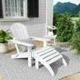 thumbnail image 4 of Polytrends  Laguna Hdpe All Weather Outdoor Patio Foldable Adirondack Chair With Ottoman And Side Table (3-Piece Set) White, 4 of 5