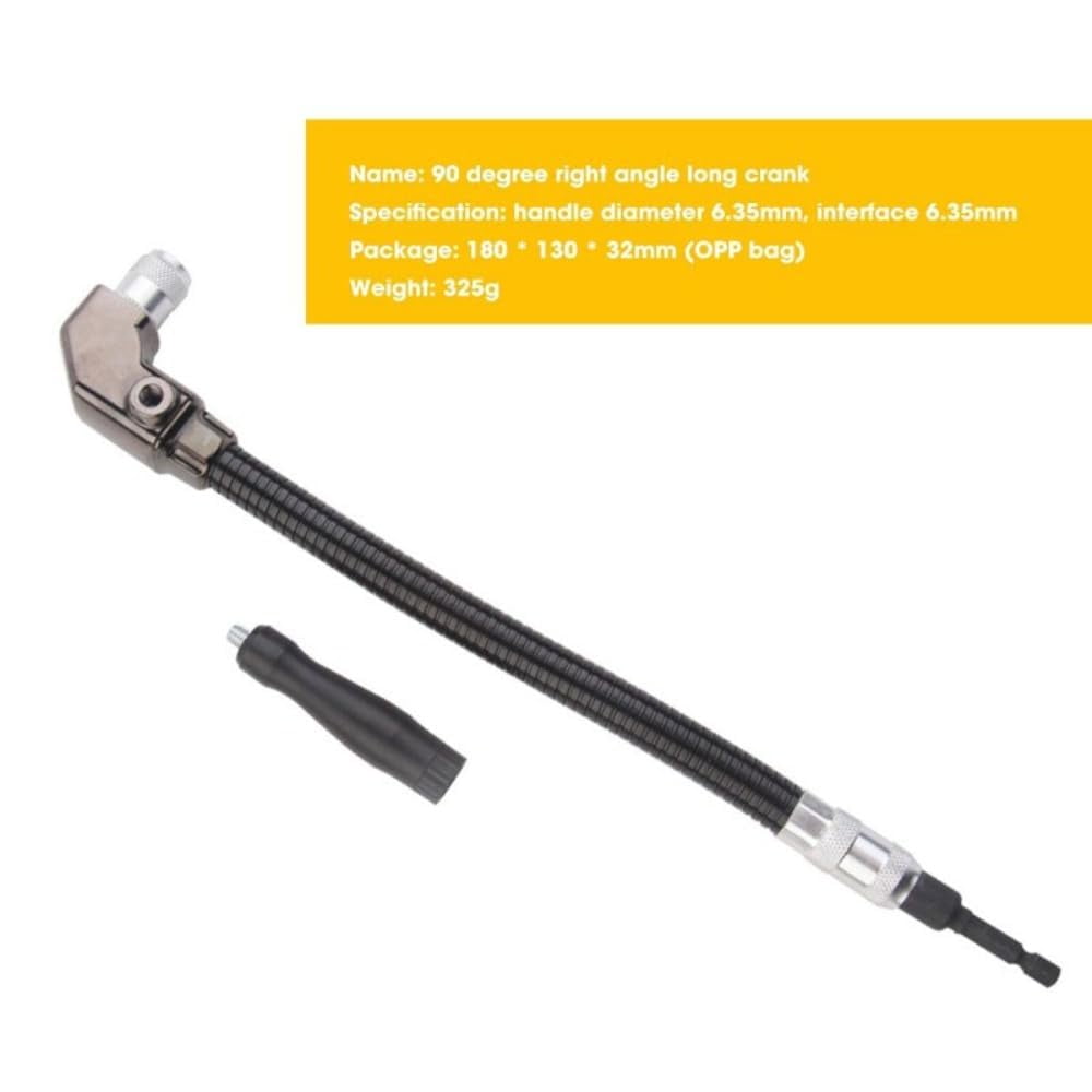 90 Degree Right Angle Drill Hex Socket Drill Bit Adjustable Flexible Bits 6.35mm Screwdriver Adapter Angle Extension Power Drill Attachment