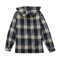 thumbnail image 3 of Plaid Sherpa Lined Jackets for Men and Teen Boys Long Sleeve Fleece Thick Zip Up Hoodie Plaid Shackets Outerwear (Medium, Yellow), 3 of 4