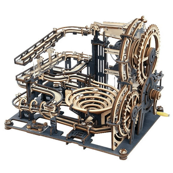 Robotime Rokr Marble Run Set 5 Kinds 3D Wooden Puzzle DIY Model Building Block Kits Assembly Toy Gift for Teens Adult Night City