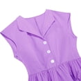thumbnail image 3 of Cap Sleeve Lapel 50s Style Dresses for Women Vintage 1950s Retro Rockabilly Prom Tea Party Swing Dress with Pockets, Guest Dresses for Women(Purple,XXL), 3 of 8