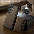 thumbnail image 2 of AutSpace Funda para Samsung Galaxy S25 Ultra 5G, Bloqueo RFID, Cuero PU, Compatible con MagSafe, Billetera Desmontable 2 en 1 con Tarjetero, Soporte, Cubierta Protectora Magnética, Marrón, 2 of 9